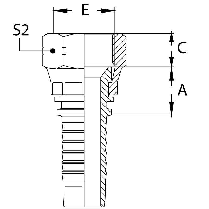 Фитинг DN 16 JIC (Г) 7/8