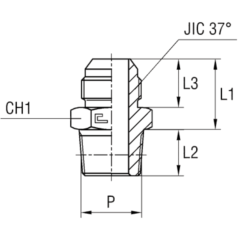 Штуцер FC JIC 3/4" NPT3/4"