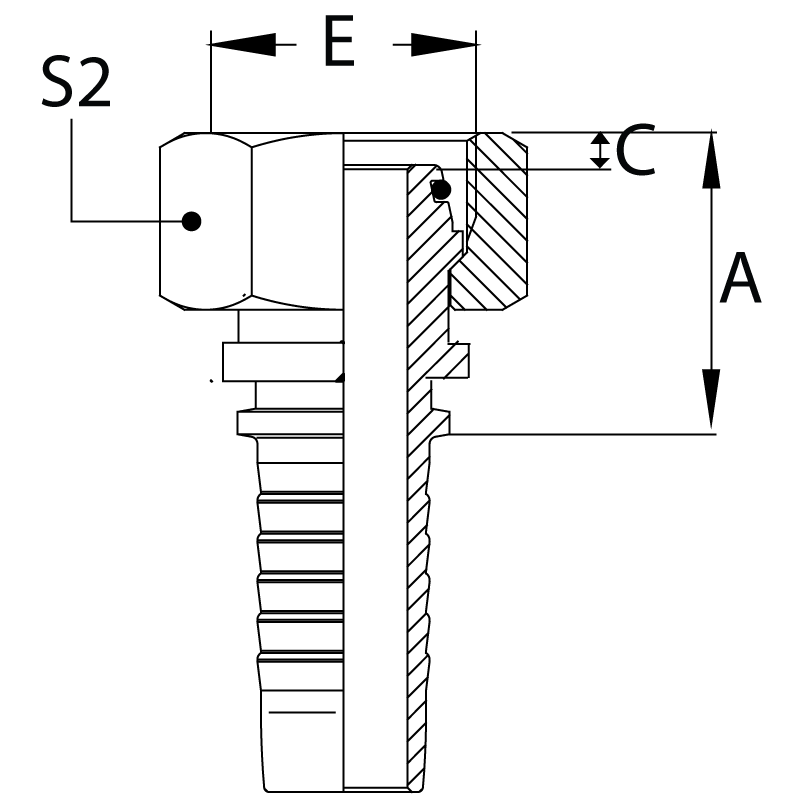 Фитинг DN 10 DKO-S (Г) 22x1.5 14