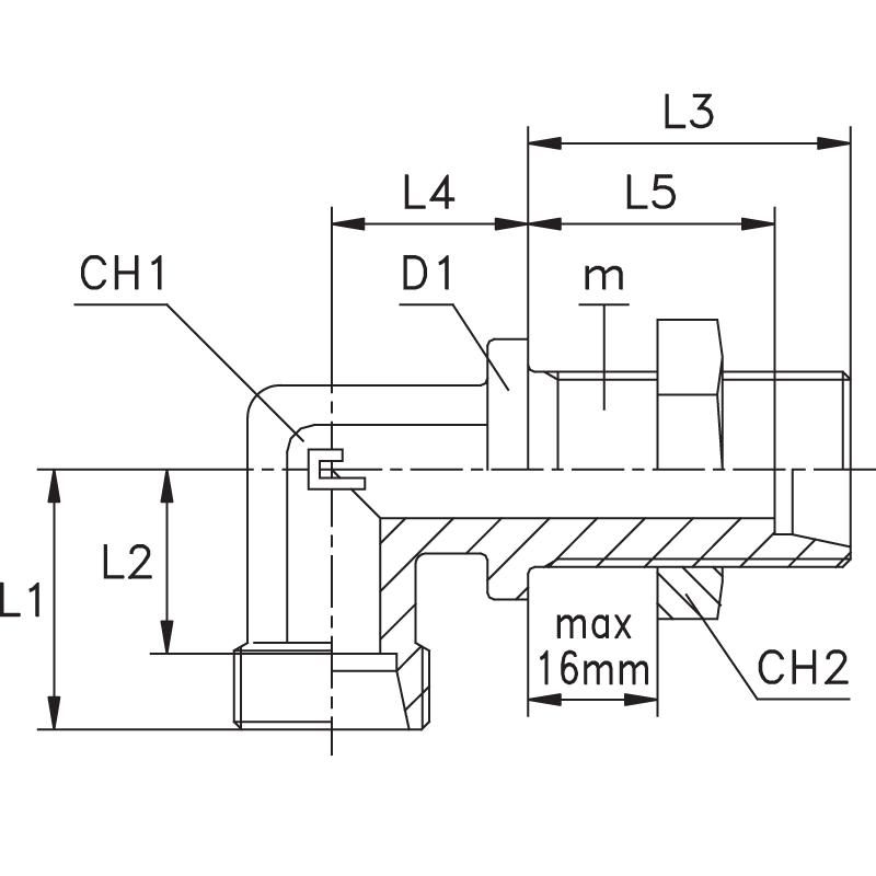 Соединение PD90 DL08 M14х1.5 (корпус)