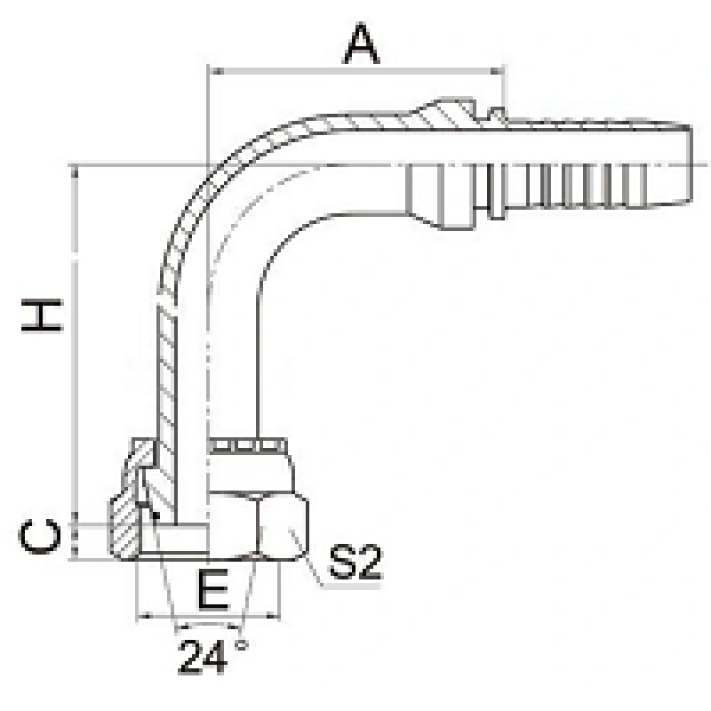 Фитинг DN 20 DKO-L (Г) 26x1.5 18 (90)(обжатая гайка)