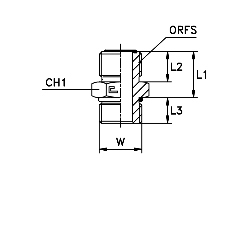 Соединение ORFS 11/16" UNF 3/4"
