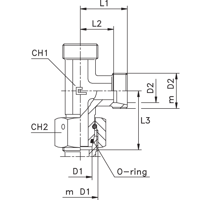 Соединение PNL DS08 М16х1.5 DL08 М14х1.5 (корпус)