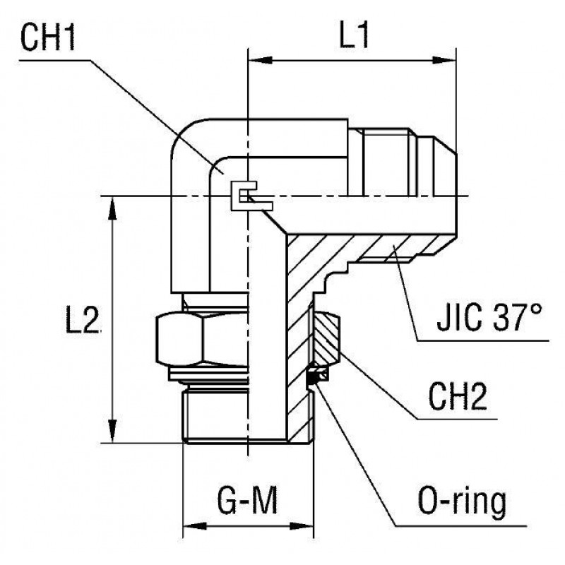 Штуцер FRG90 JIC 3/4" BSP3/4"