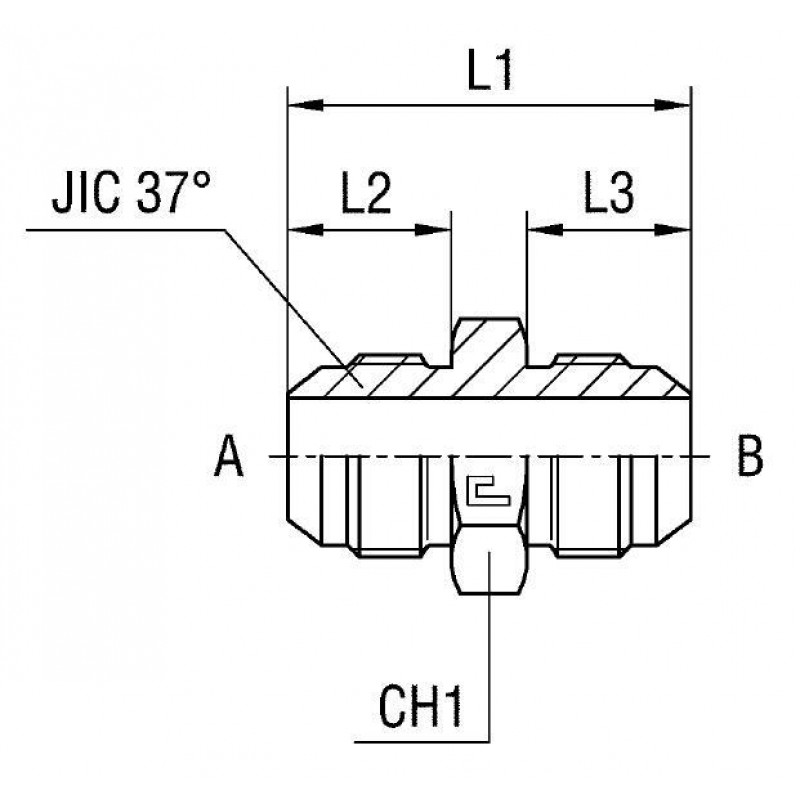 Соединение P JIC 1.1/16"JIC 3/4"