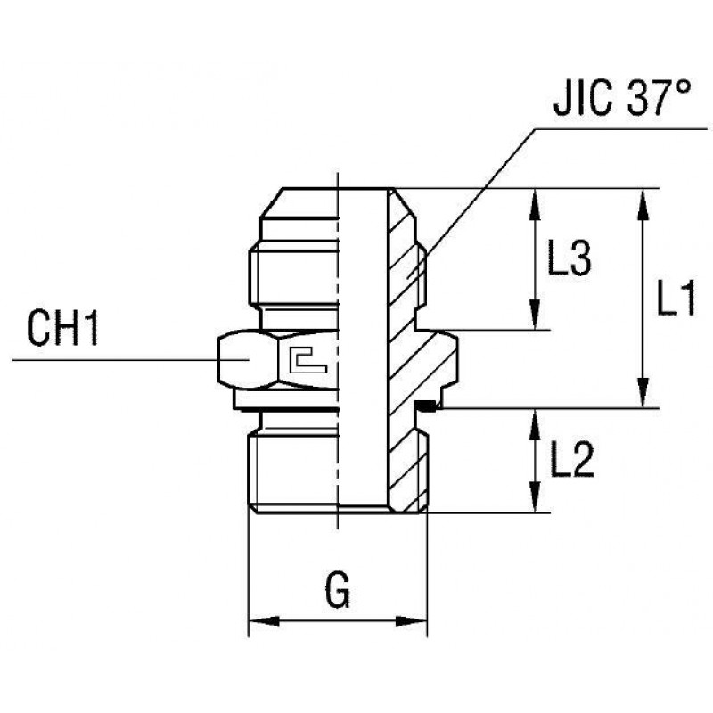 Штуцер FE JIC 7/16" BSP 1/4"