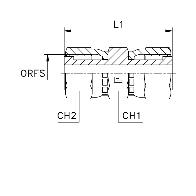 Соединение FH D12 ORFS 13/16 (обжатая гайка)
