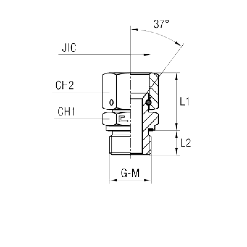 Штуцер FNE JIC 1.5/8" BSP 1"
