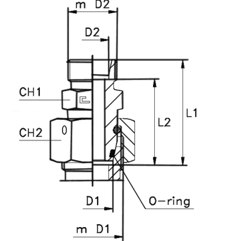 Соединение PNF DL10 М16х1.5 DS06 M14x1.5 (корпус)