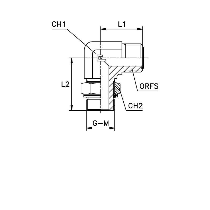 Штуцер ORFS90 1.3/16" BSP 3/4"