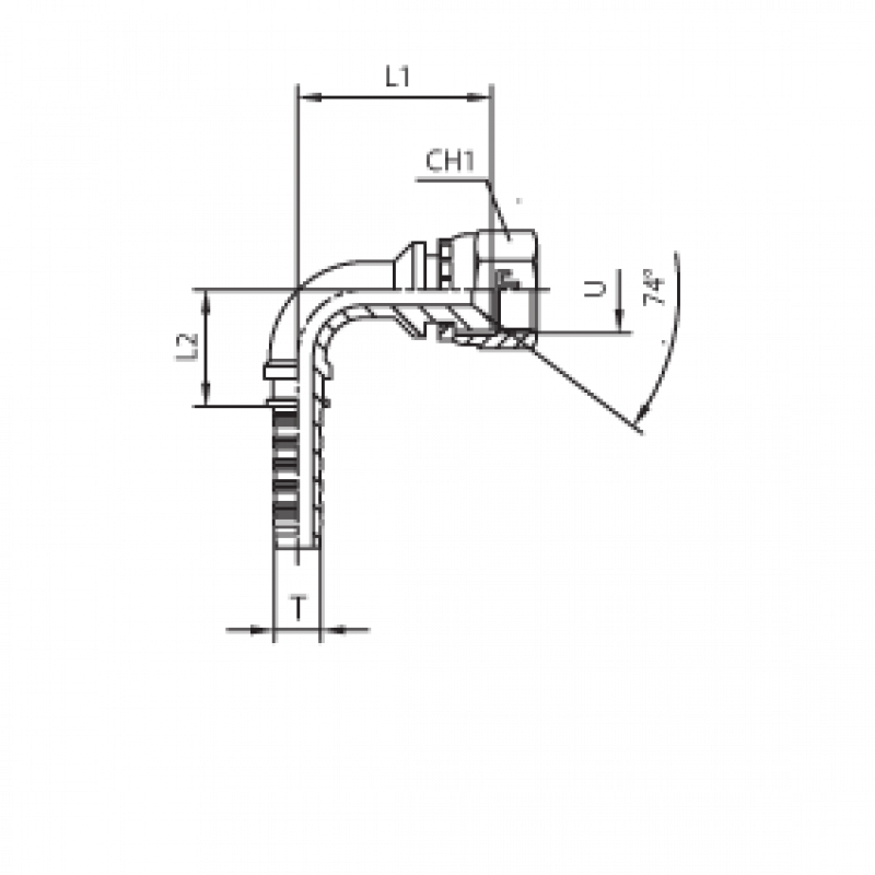 Фитинг DN 06 JIC (Г) 9/16 (90)