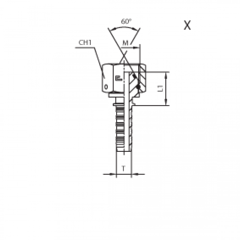 Фитинг DN 20 DKM (Г) 26x1.5 (штифтованная гайка) (o-ring)