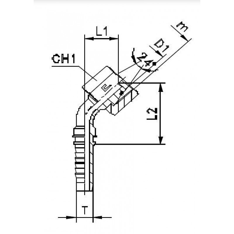 Фитинг DN 05 DKO-L (Г) 12x1.5 6 (45)