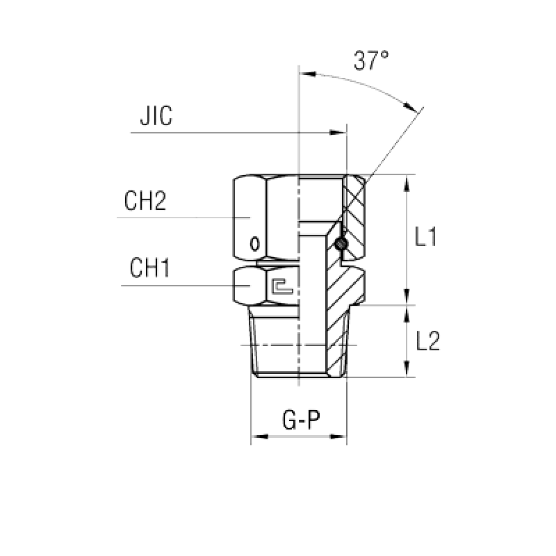 Штуцер FNC JIC 7/8" NPT 1/2"