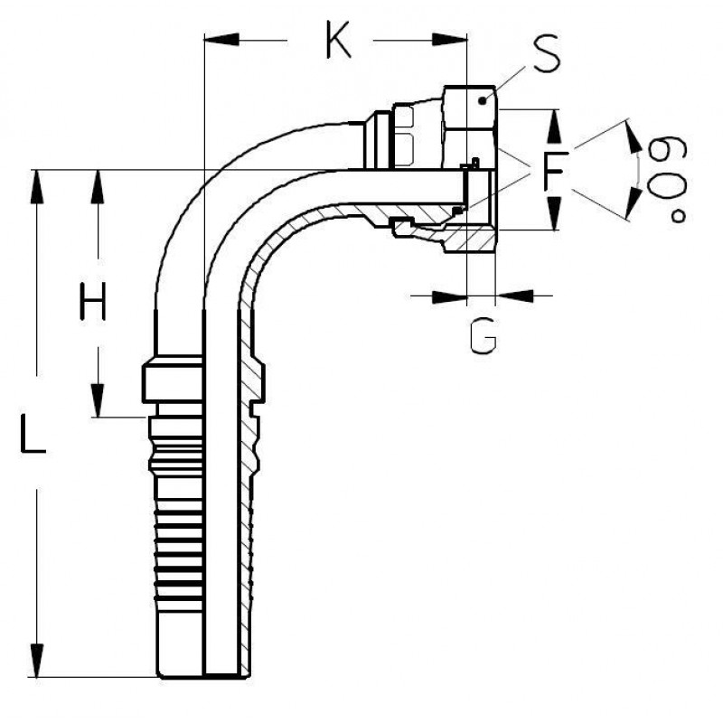 Фитинг DN 38 BSP (Г) 1.1/2 (90) Interlock