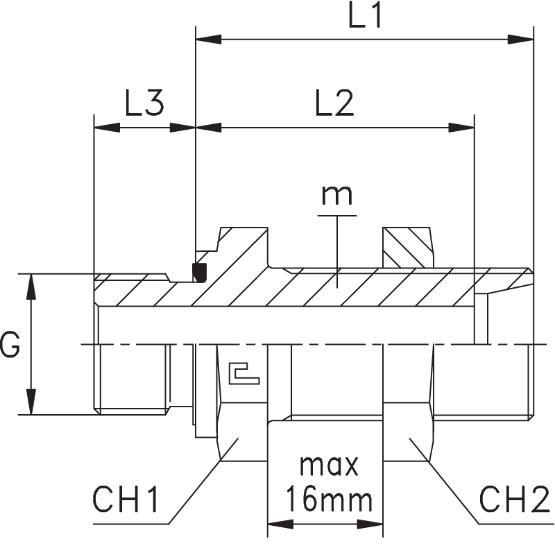 Штуцер FDE DS08 BSP 1/4" (корпус)