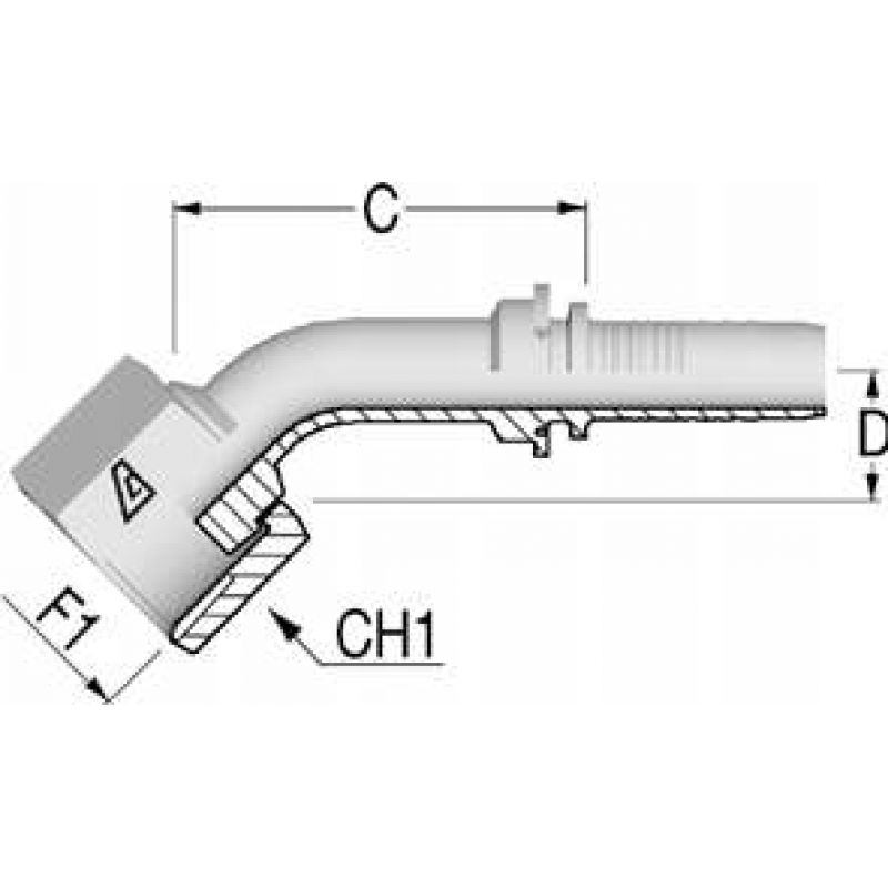 Фитинг DN 25 ORFS (Г) 1.7/16 (45)