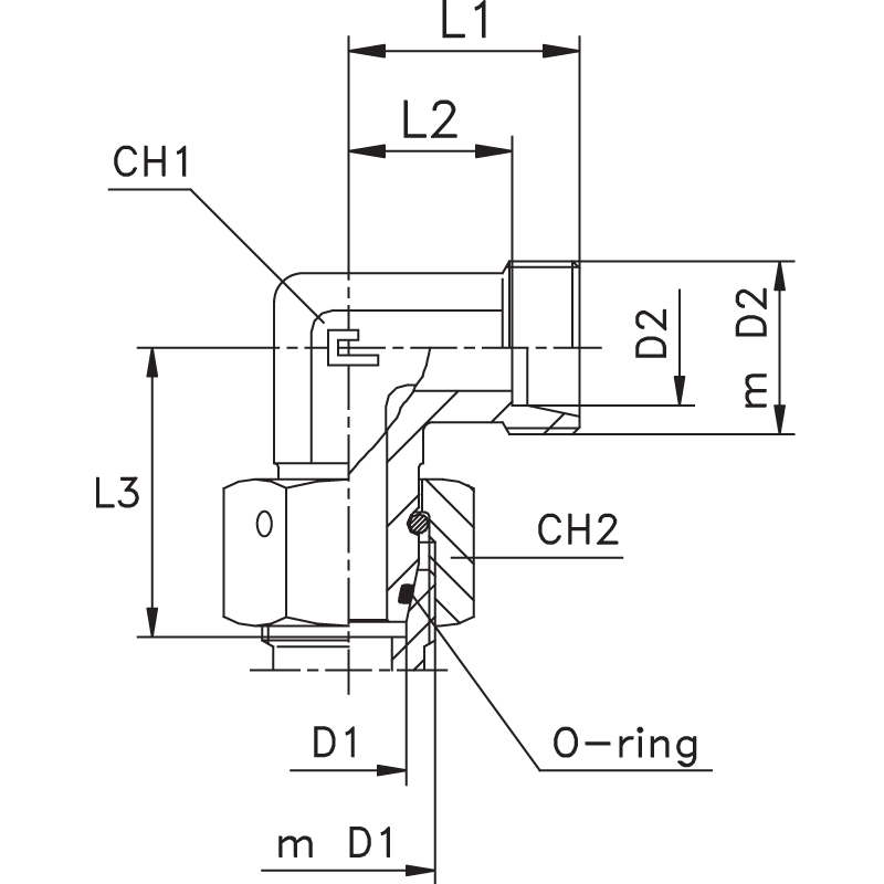 Соединение PN90 DS06 М14х1.5 DL06 M12x1.5 (корпус)