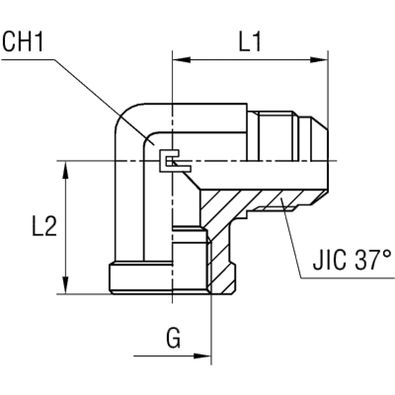 Штуцер P90 JIC 1.1/16" BSP 3/4"