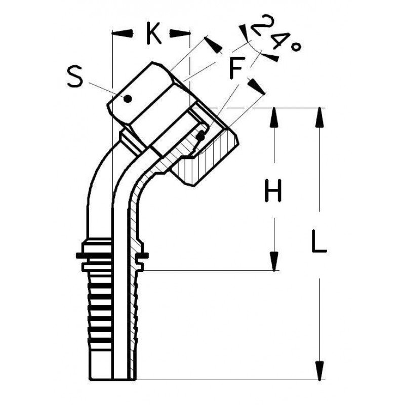 Фитинг DN 05 DKO-L (Г) 12x1.5 6 (45)