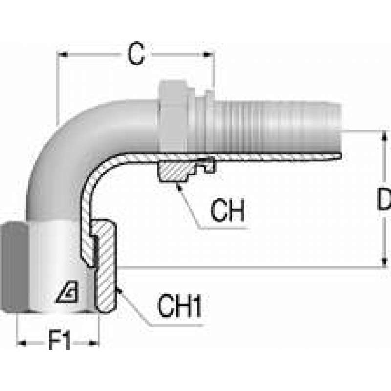Фитинг DN 20 JIC (Г) 1.1/16 (90)