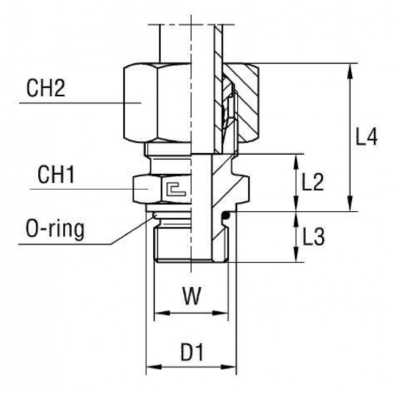 Штуцер FA DL12 UNF 3/4" (корпус)