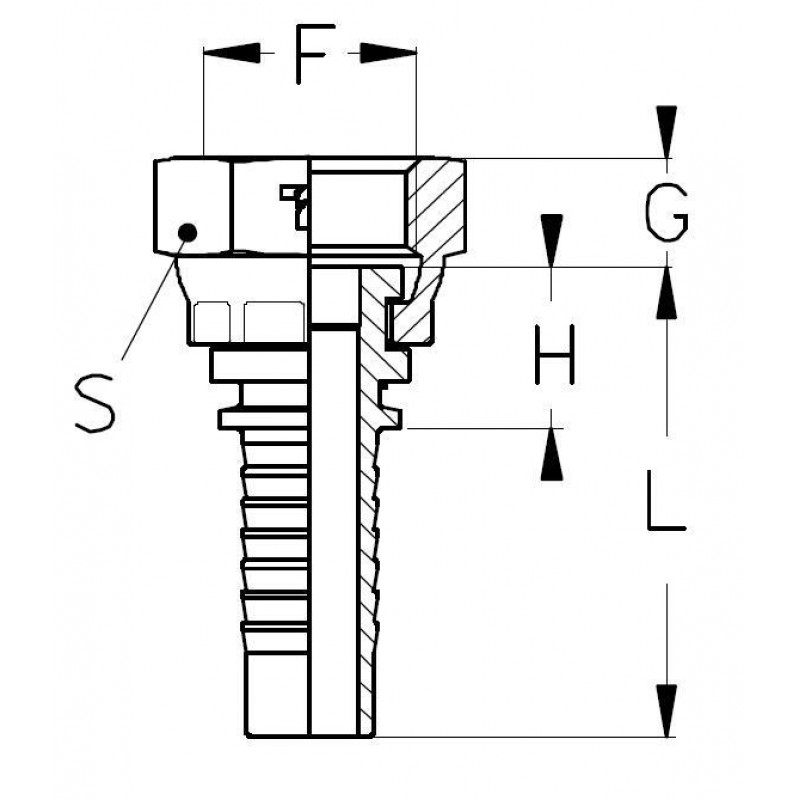 Фитинг DN 06 BSP (Г) 1/4 (flat face)
