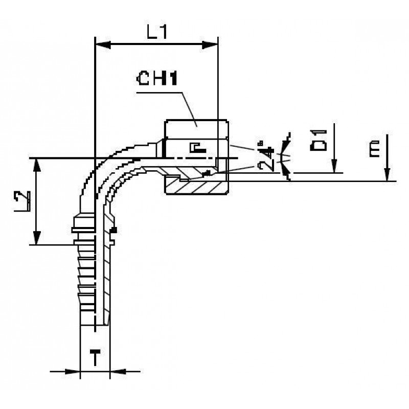 Фитинг DN 05 DKO-L (Г) 12x1.5 6 (90)
