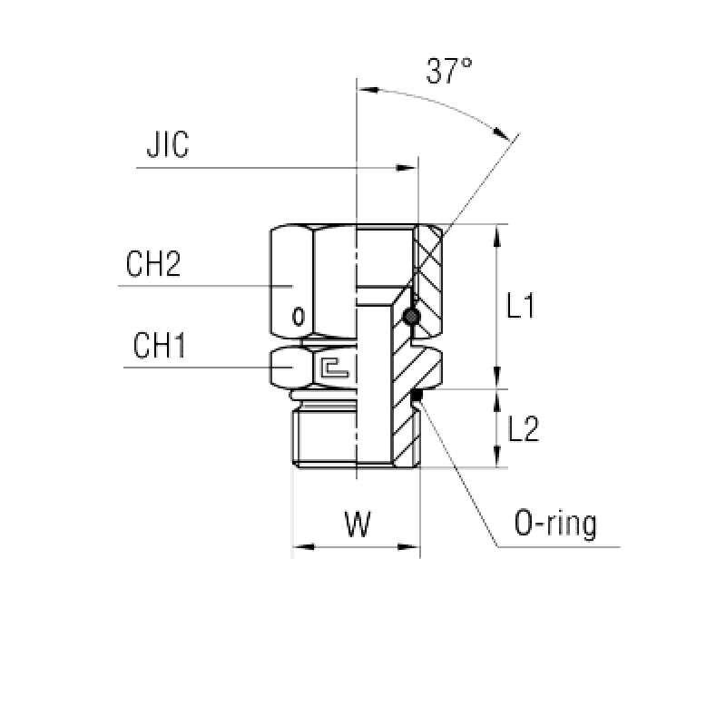 Штуцер FNA JIC 3/4" UNF 1.1/16"