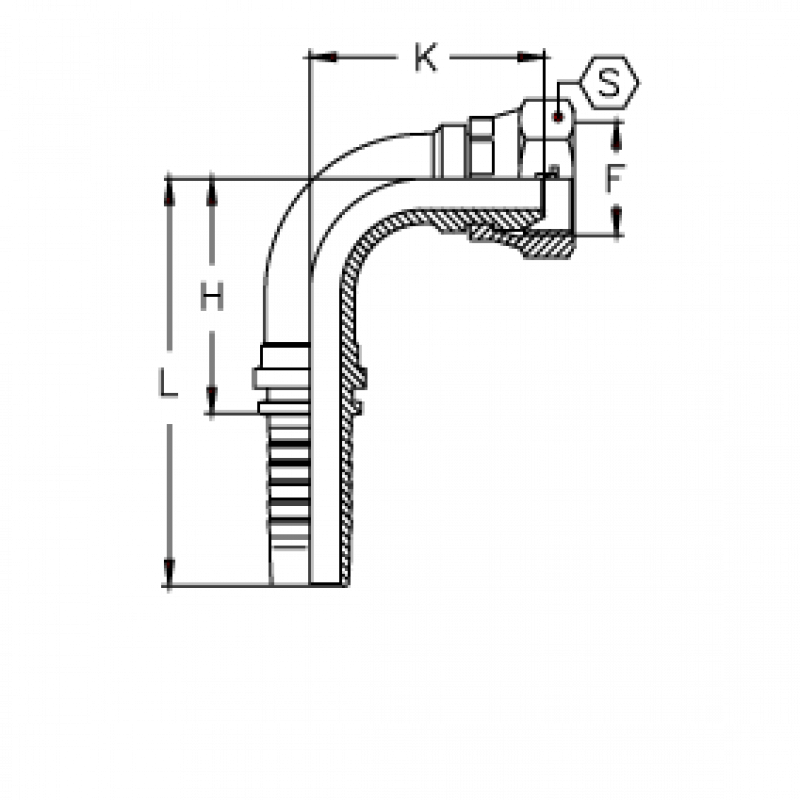 Фитинг DN 05 BSP (Г) 1/4 (90)