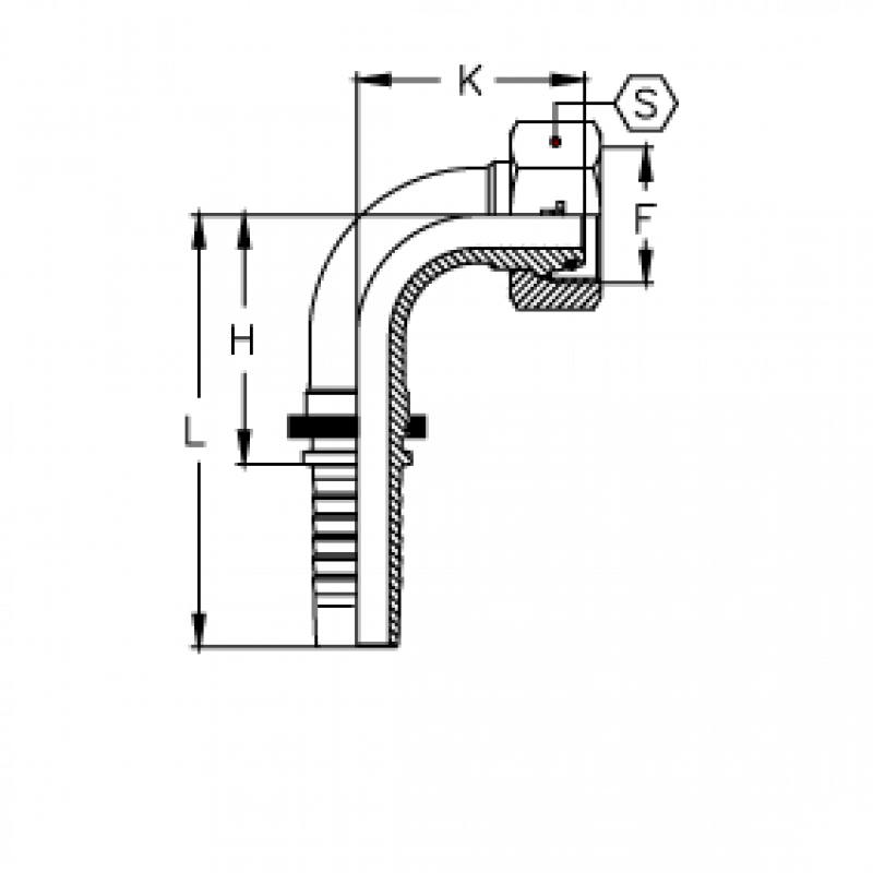 Фитинг DN 05 DKO-L (Г) 14x1.5 8 (90)