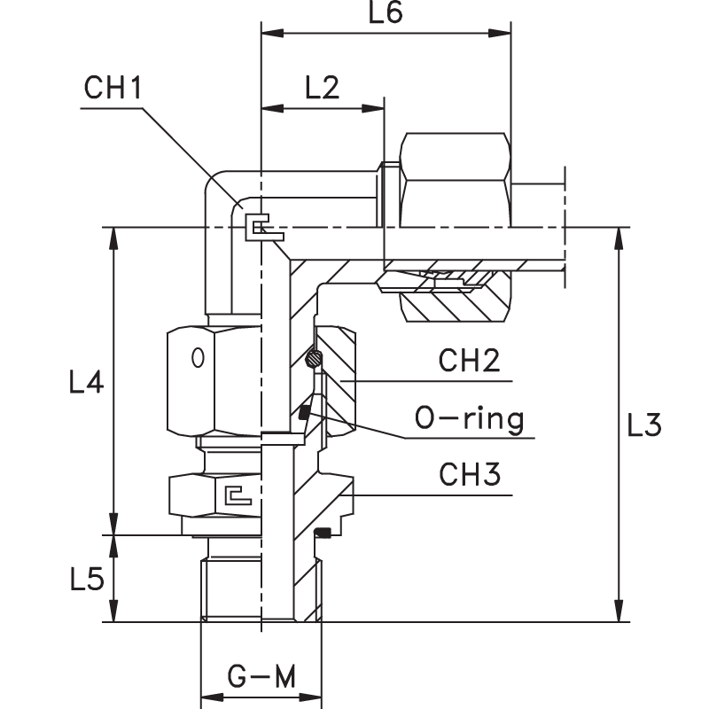 Штуцер FNE90 DL12 M16x1.5" (корпус)